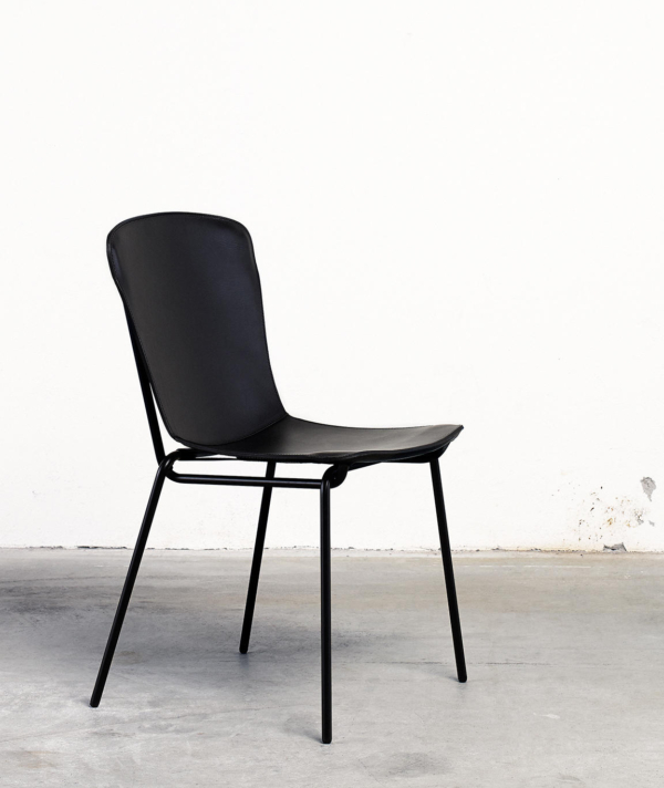 LEATHER SLING DINING CHAIR