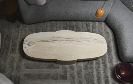 ERDÉ MARBLE COFFEE TABLE CANTILEVER OVAL