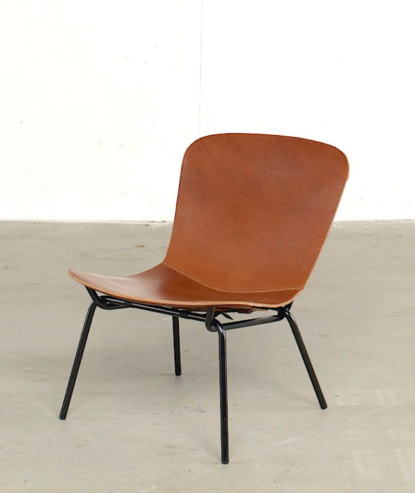 LEATHER SLING LOUNGE CHAIR