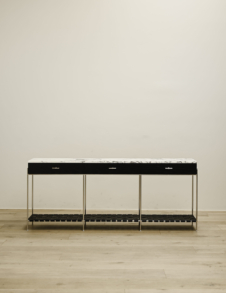 MARBLE AND LEATHER CONSOLE