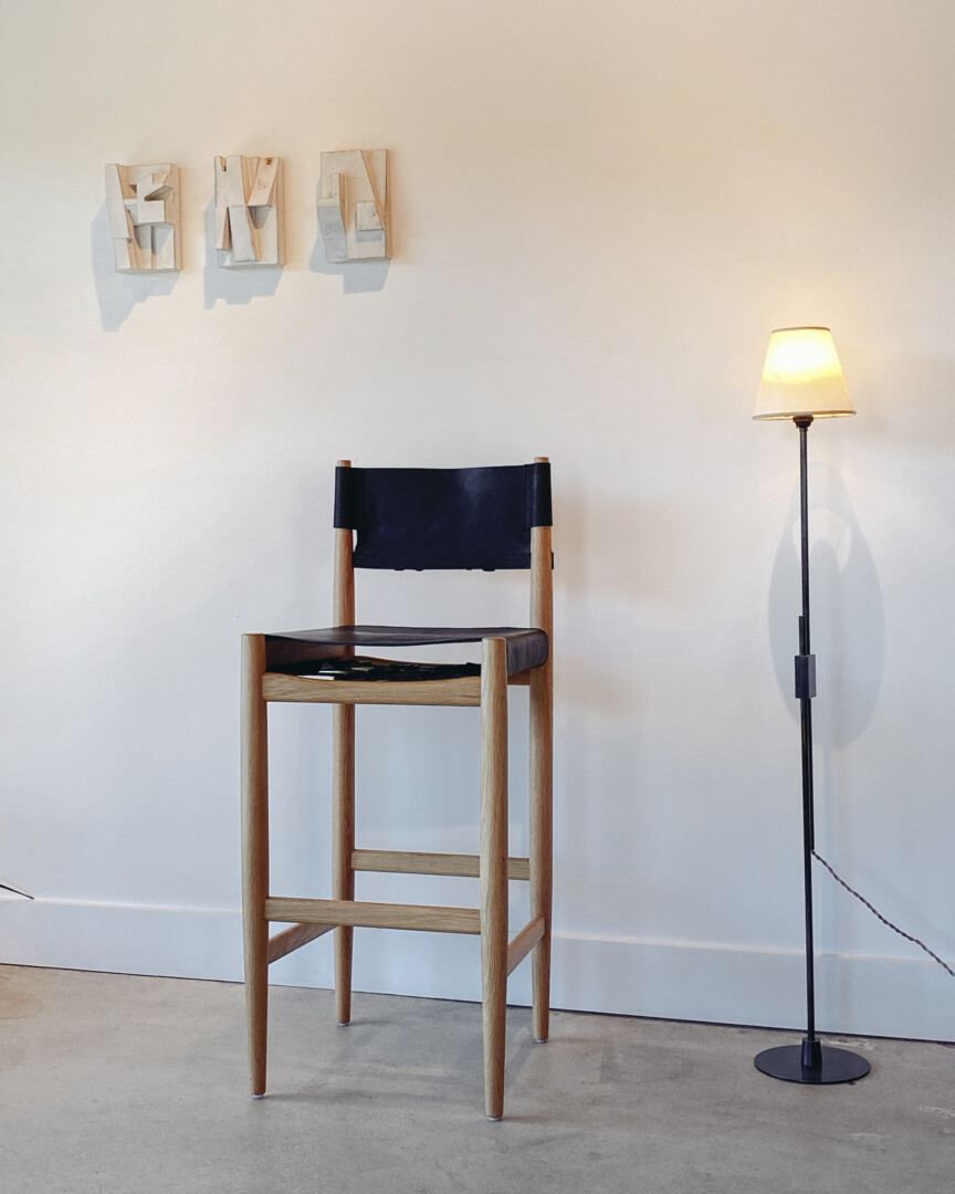 CAMPAIGN BAR STOOL | COUNTER STOOL – LEATHER