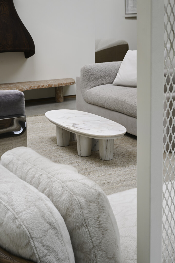 STONE BAUME OVAL COFFEE TABLE