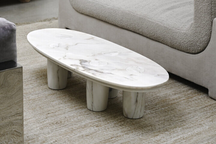 STONE BAUME OVAL COFFEE TABLE