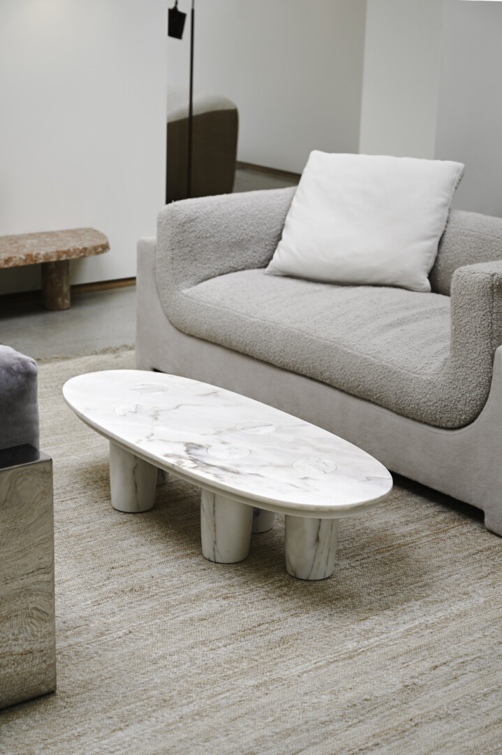 STONE BAUME OVAL COFFEE TABLE