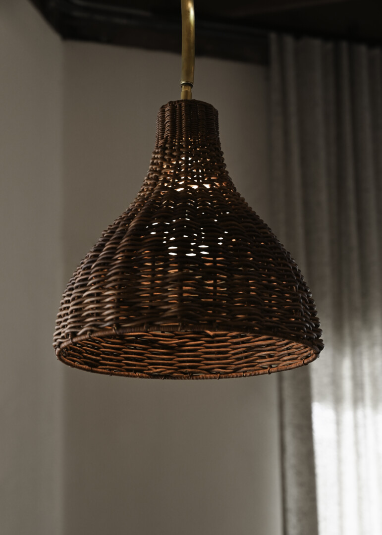 WICKER ARM SCONCE