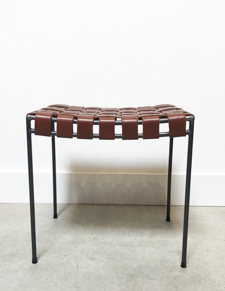 UNTITLED WOVEN LEATHER STOOL