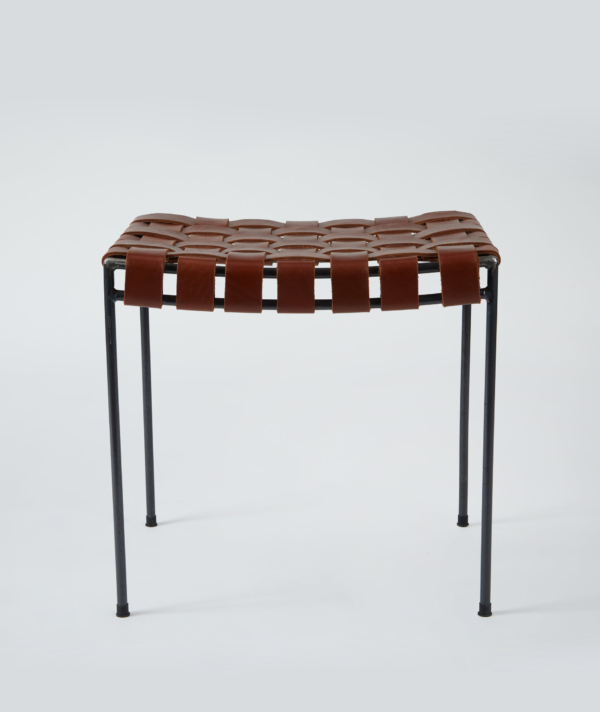 UNTITLED WOVEN LEATHER STOOL
