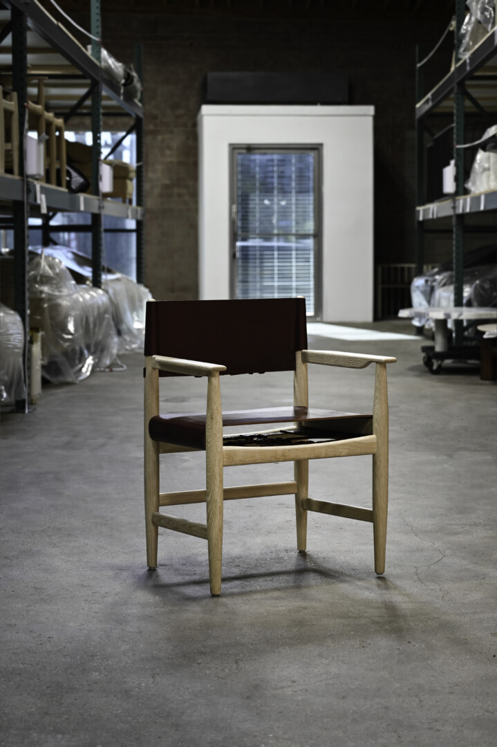 CAMPAIGN LEATHER DINING ARMCHAIR