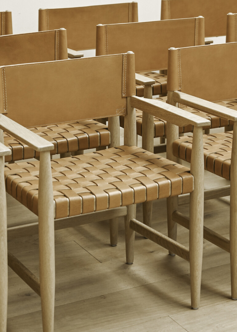 CAMPAIGN LEATHER DINING ARMCHAIR