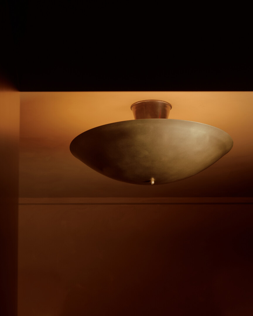 BRASS ARUNDEL FLUSH MOUNT, MOD 36