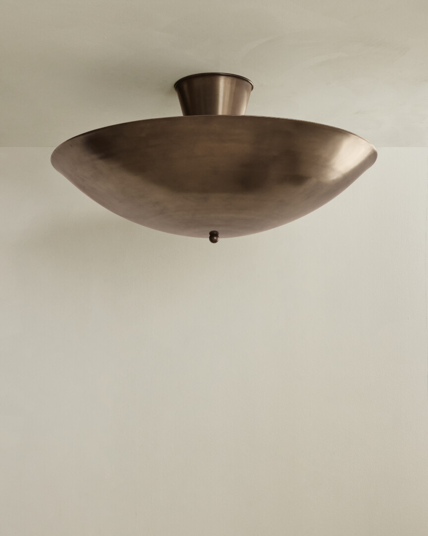 BRASS ARUNDEL FLUSH MOUNT, MOD 36