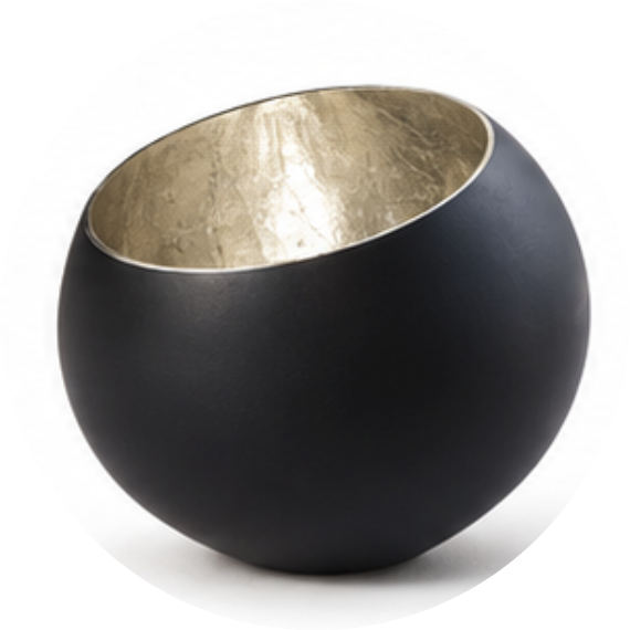 BLACK PORCELAIN - SILVER GILDING 