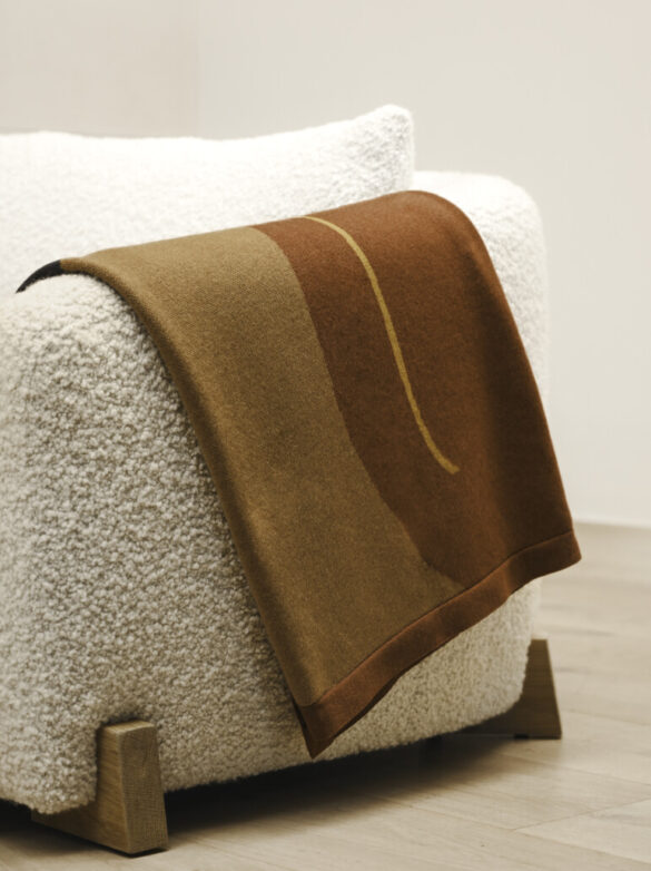 L SERIES CASHMERE BLANKET -CAMEL